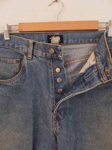 ビンテージ USA製 80's 90´s OLD STUSSY オールド ステューシー ボタンフライデニム 黒タグ ジーンズ