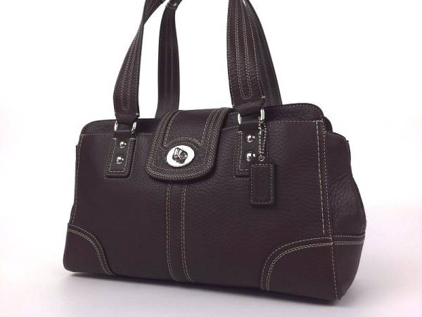 COACH COACH コーチ ハンプトンズ ペブルドレザー ターンロック