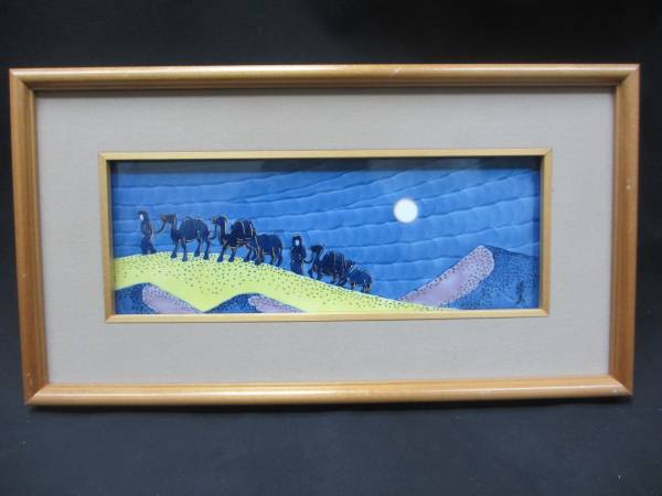 tougaku 舘林源右衛門 染錦 南蛮人図 陶板 壁掛け アート 額装 パネル