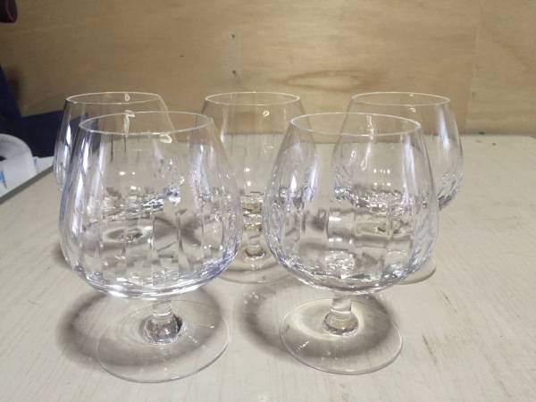 クリスタル ブランデーグラス５客 未使用整理品_1