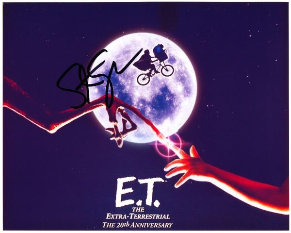 E.T.　サインフォト　アート　直筆サイン　額装　スピルバーグ　シネマギャラリー スティーヴン・スピルバーグ E.T. 直筆サイン写真◇7858 希少