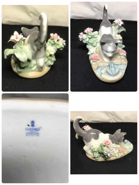 LLADRO リヤドロ【猫とカエル】 リアドロ インテリア L622 リヤドロ