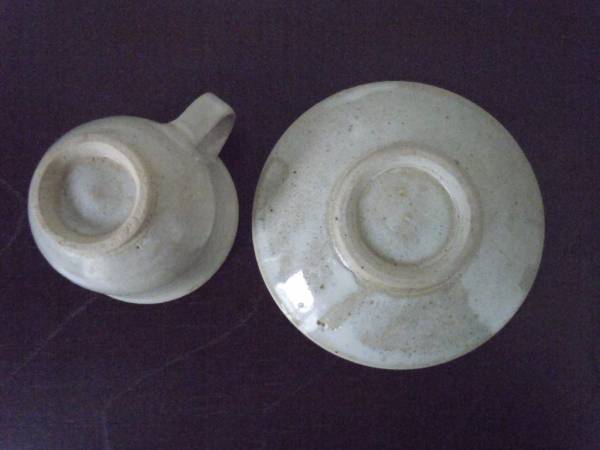 本物保証】美品 浜田庄司 コーヒーカップ＆ソーサー 共箱 本人作の初期