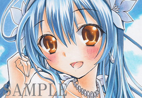 手描きイラスト【ラブライブ! 園田海未】大色紙 水着(手描きイラスト 手描きイラスト【ラブライブ! 園田海未】大色紙 水着(手描きイラスト