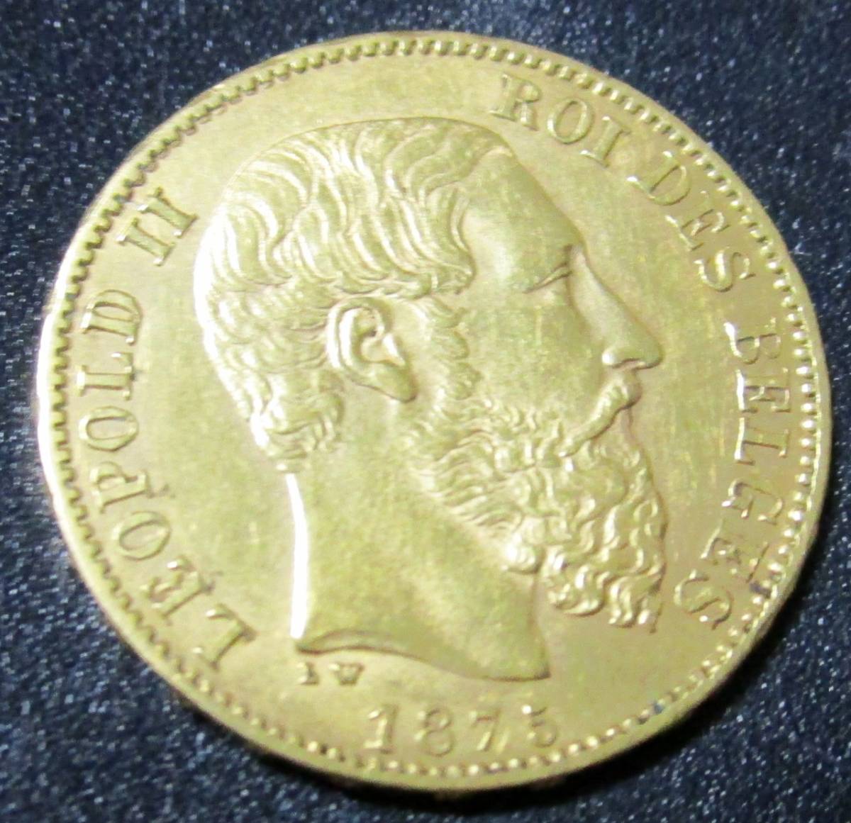 ベルギー レオポルド2世 PCGS 20フラン 金貨 20フラン金貨 最高 1875年