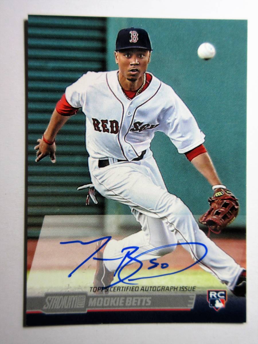 2014 Stadium Club Autographs SCA-MBE Mookie Betts RC ムーキー 