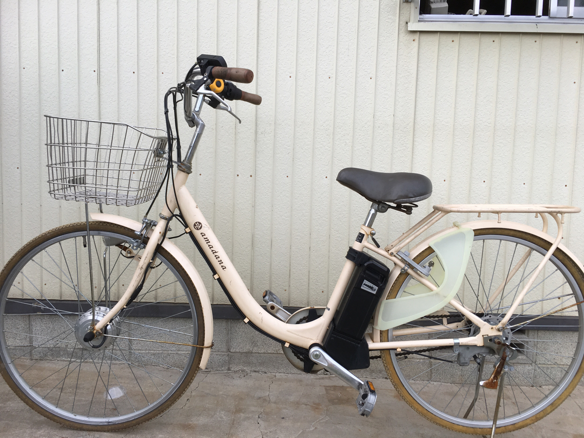 ジャンク ☆amadana 26インチ電動自転車 3段 鍵、充電器なし 