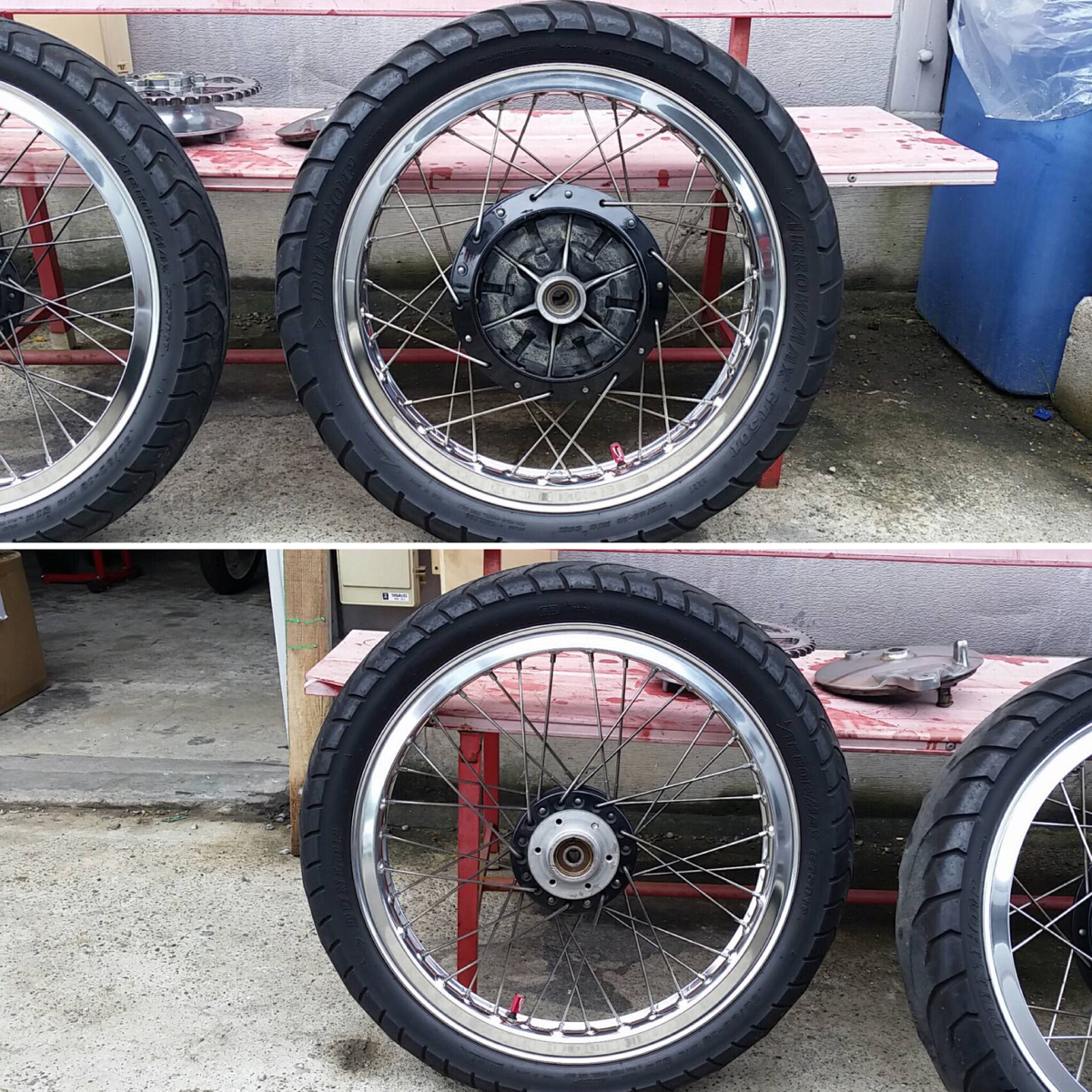 GS400 Hリム 前後スポークホイール GT380 GSX400E RG250E エクセル 