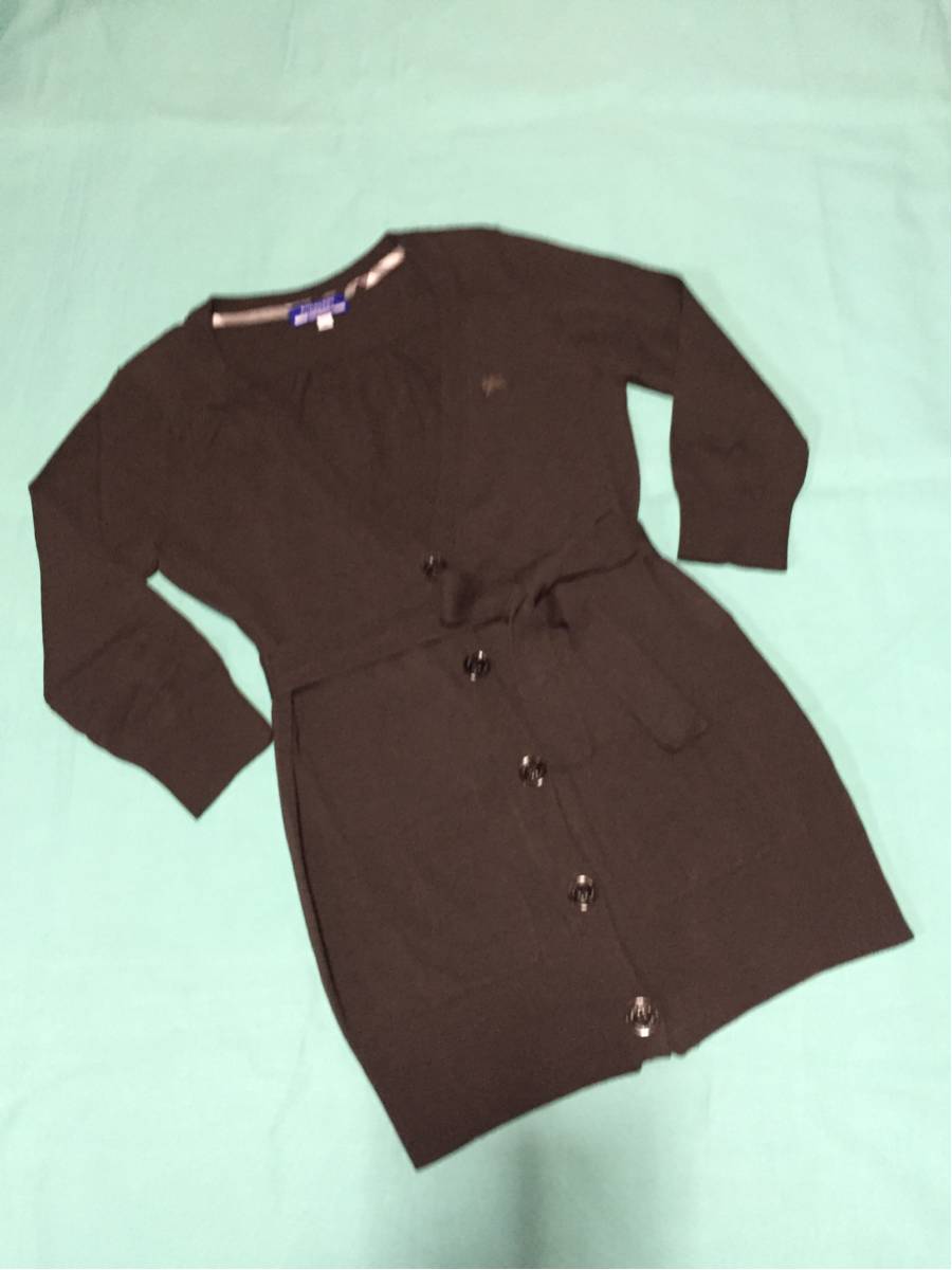 ☆美品☆バーバリーブルーレーベル ロングニットカーディガン 38 ブラウン 送料無料！