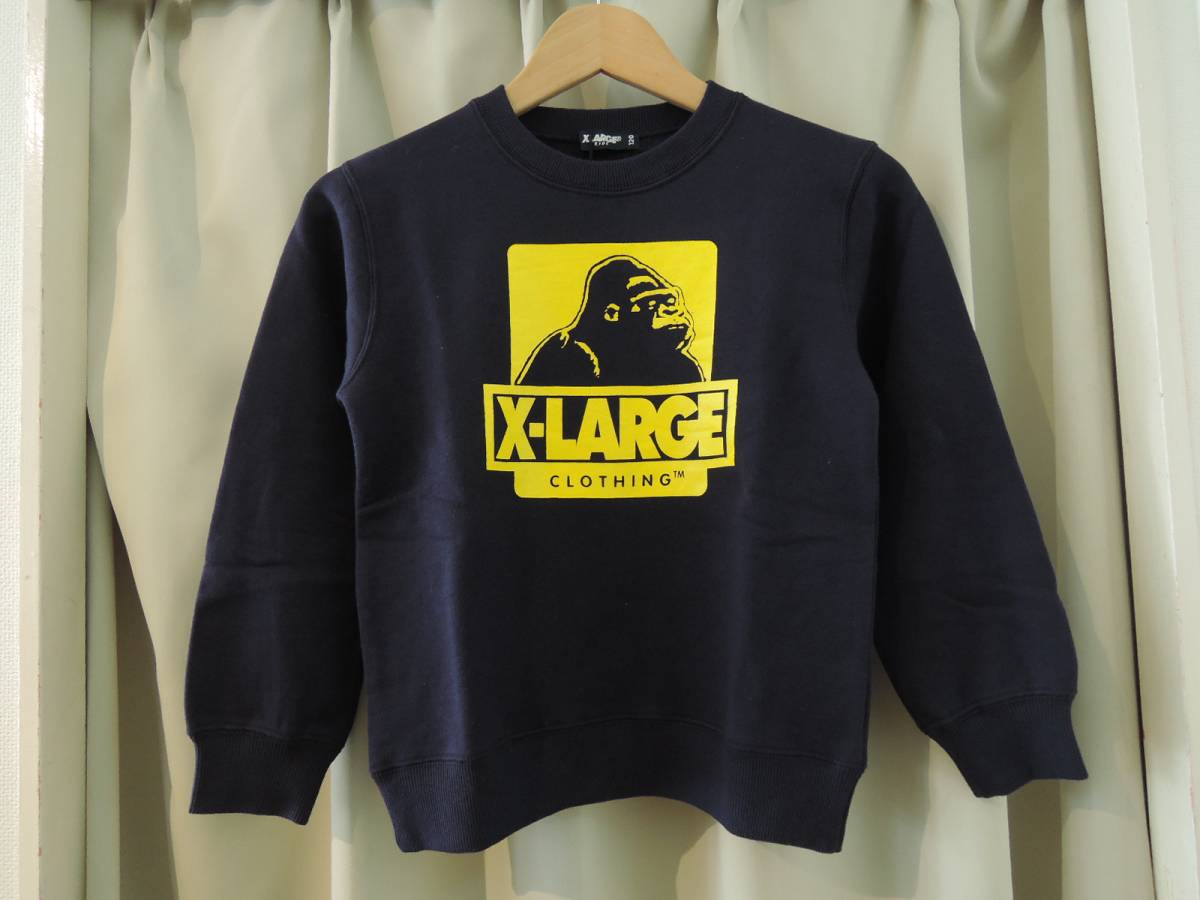 X-LARGE エクストララージ Kids OG ゴリラ クルーネック スウェット ネイビー キッズ 120 XLARGE 秋冬最新作