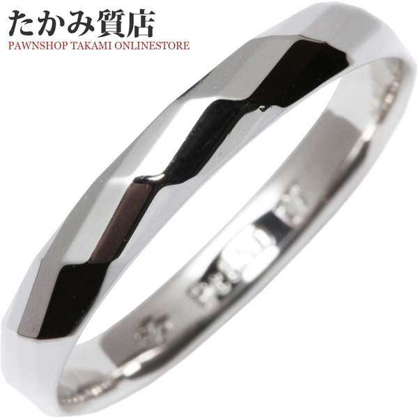 ダイヤモンド Pt850 印台 中古 プラチナ 指輪 シグネット 約11.5号