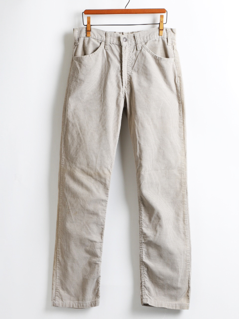 80's USA製■LEVIS オールド リーバイス519コーデュロイパンツ(31x34)薄ベージュ TALON42