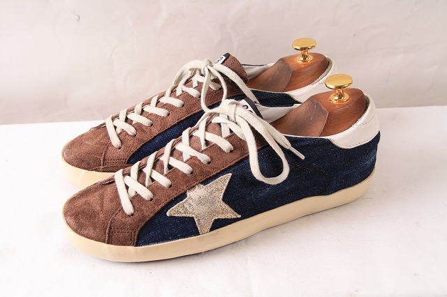 【ゴールデングース】 41/SUPERSTAR デニム × スエード イタリア製 スニーカー Golden Goose メンズ 中古 古着 sp81