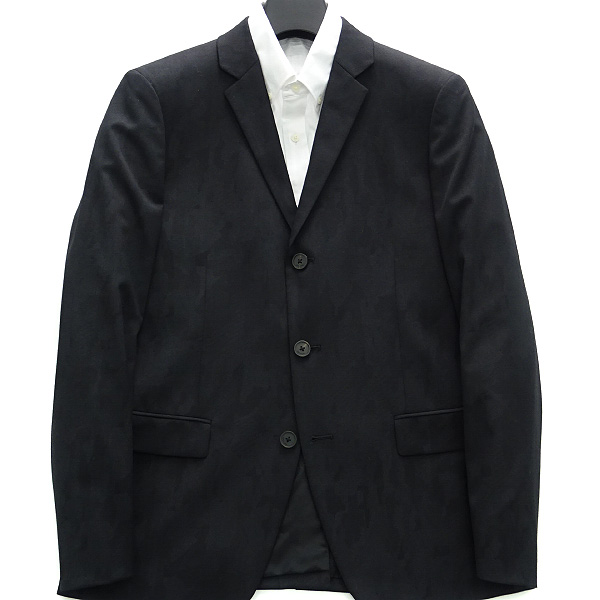 新品 定価4.8万! CK カルバンクライン シャドーカモフラ柄ジャケット38(M)黒★J0473