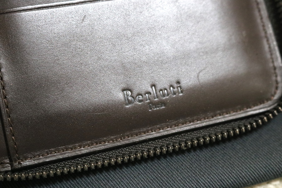 BERLUTI 長財布 テック Wパティーヌ ゴールデンパティーヌ パープル ベルルッティ カリグラフィ ラウンド長財布 イタウバ パープル