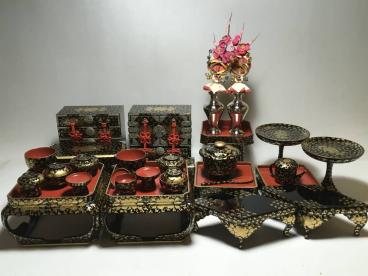 永徳斎 雛道具 一式 ／ 本金蒔絵雛道具 小さめの雛道具 雛人形