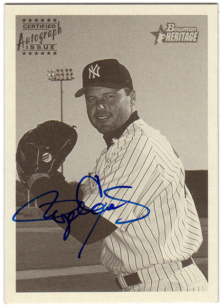 数量限定，品質保証 ロジャー クレメンス Roger Clemens 2001 Bowman Heritage Auto 直筆サイン 直書き ヤンキース(Bowman)｜売買されたオークション情報、yahooの商品情報をアーカイブ公開 - オークファン シングルカード