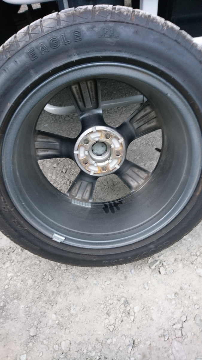 16yフォードマスタングエコブースト純正PCD114.3 8j＋40国産車流用に タイヤ9分山 usdm マツダ 