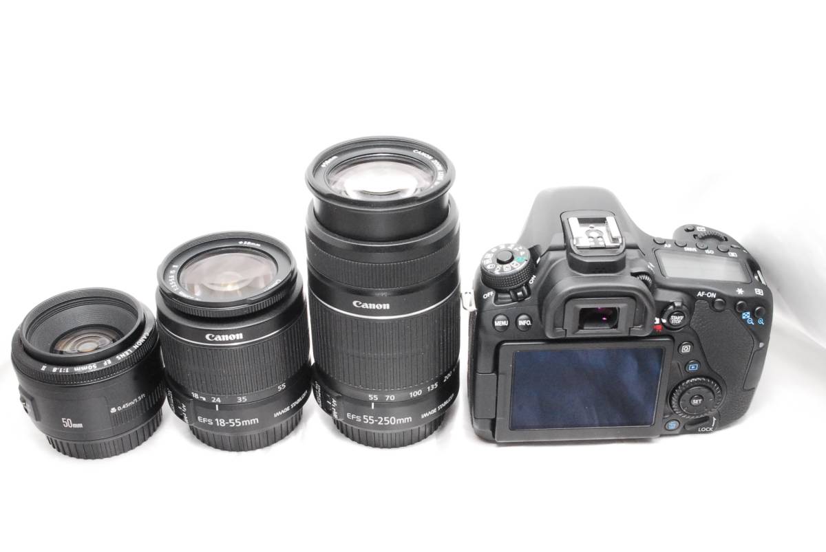 ☆極美品☆Canon キャノン EOS 80D Wズーム 単焦点 3本セット
