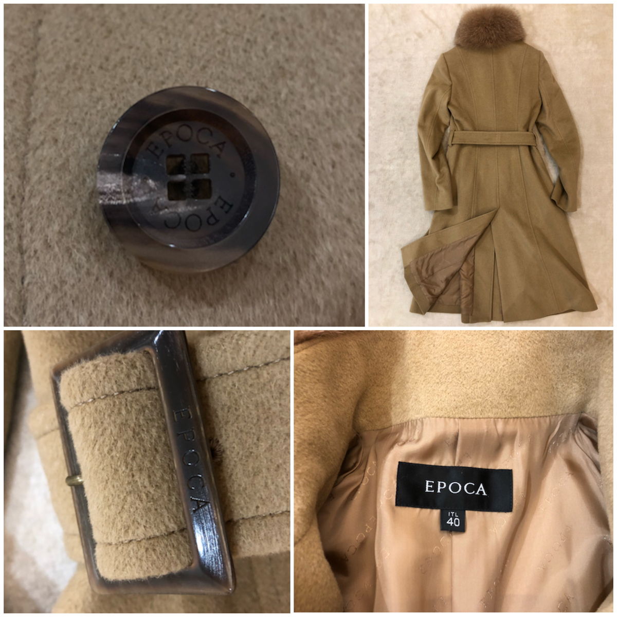 良品!!三陽商会 EPOCA エポカ アンゴラ混 高級 ファー トレンチコート 