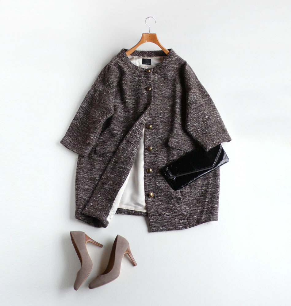 ドゥーズィエムクラス ブラウン系のコート 柔らかいツイード調 Deuxieme Classe