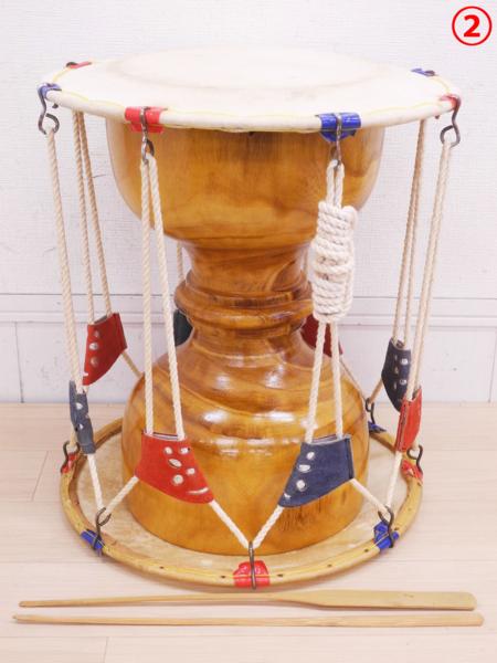 チャング 木製 バチ付き チャンゴ（杖鼓） チャンゴ 韓国 杖鼓 桐刳抜 