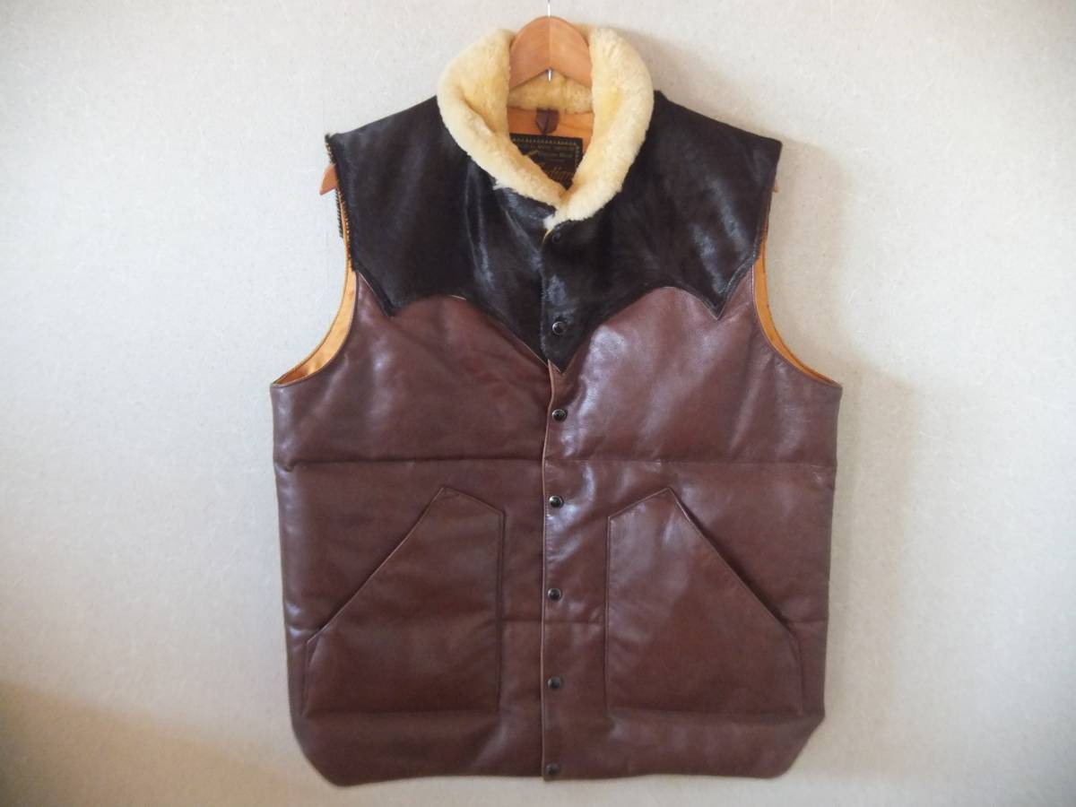 indian motorcycle 東洋エンタープライズ インディアンモーターサイクル オールレザー 高級 総革ホースハイド馬革×ハラコ ダウンベスト40