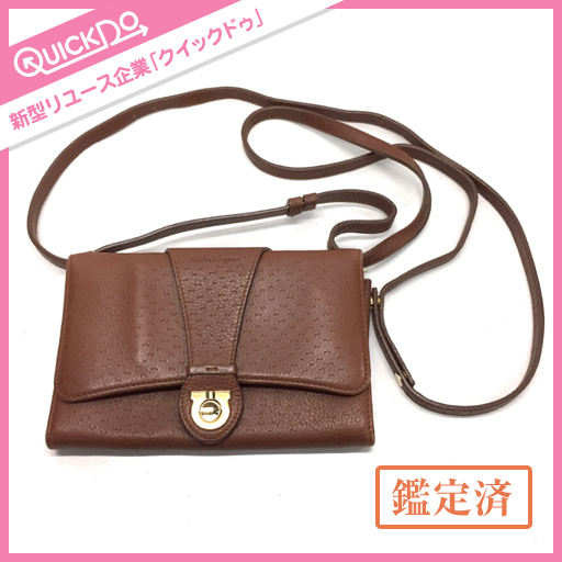 10010 サルヴァトーレフェラガモ レザー ショルダーウォレット 財布 ショルダーバッグ 茶系