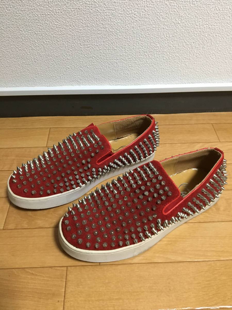 クリスチャンルブタン CHRISTIAN LOUBOUTIN メンズ スタッズスリッポン サイズ39