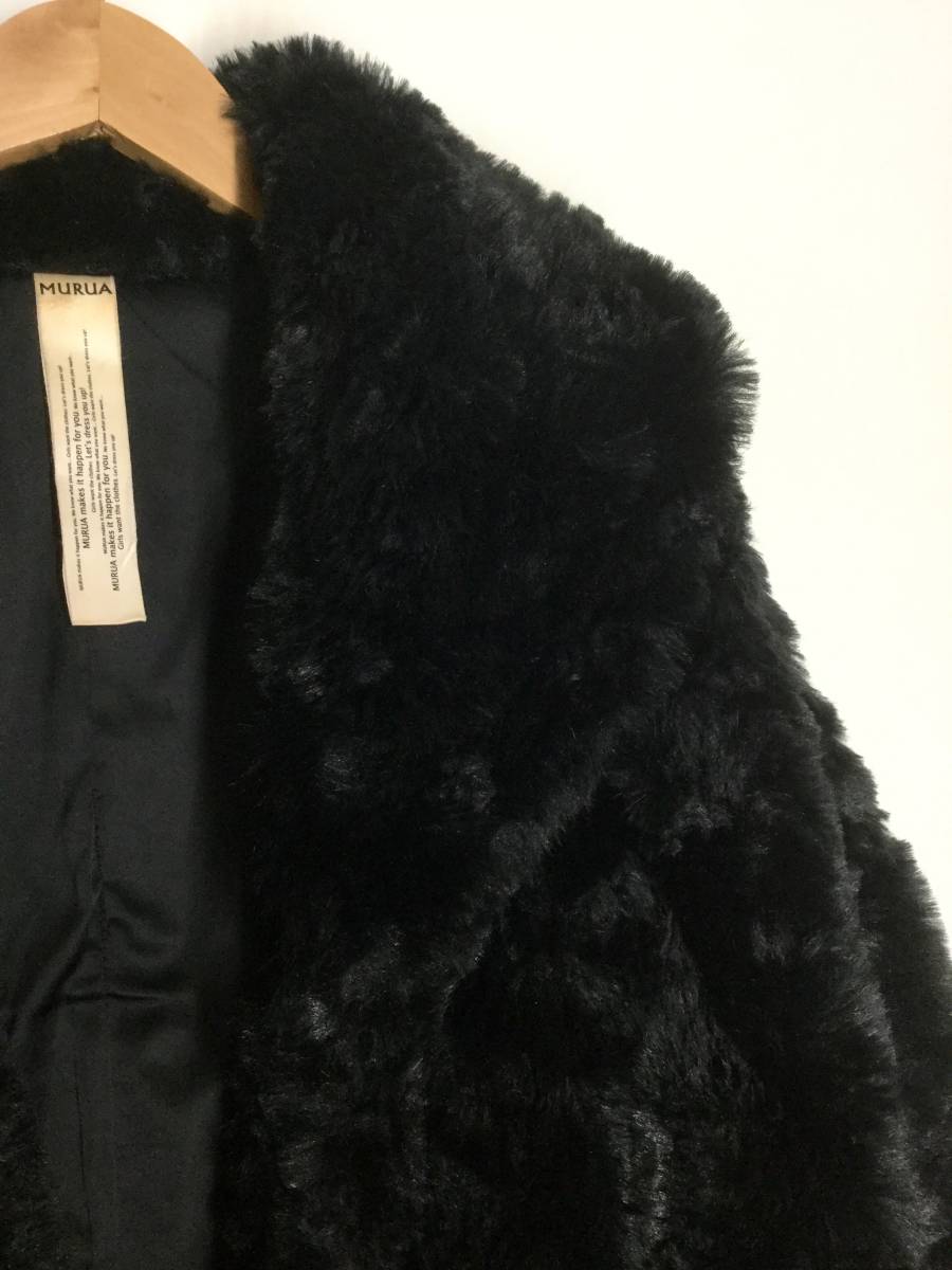 ☆ MURUA ボアコート ボアジャケット 黒 モコモコ 04 M 裏地有り murua 