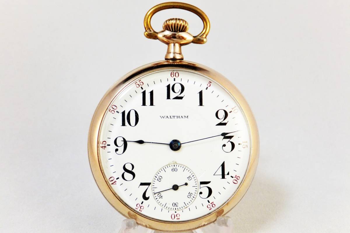 1913年製◆WALTHAM 636 16S 17石 4POS ウォルサム懐中時計