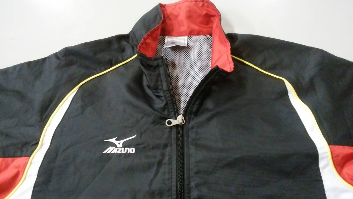 ミズノ 古着 mizuno ミズノ 薄手 ジャージ ジュニア160 黒・赤 キッズ