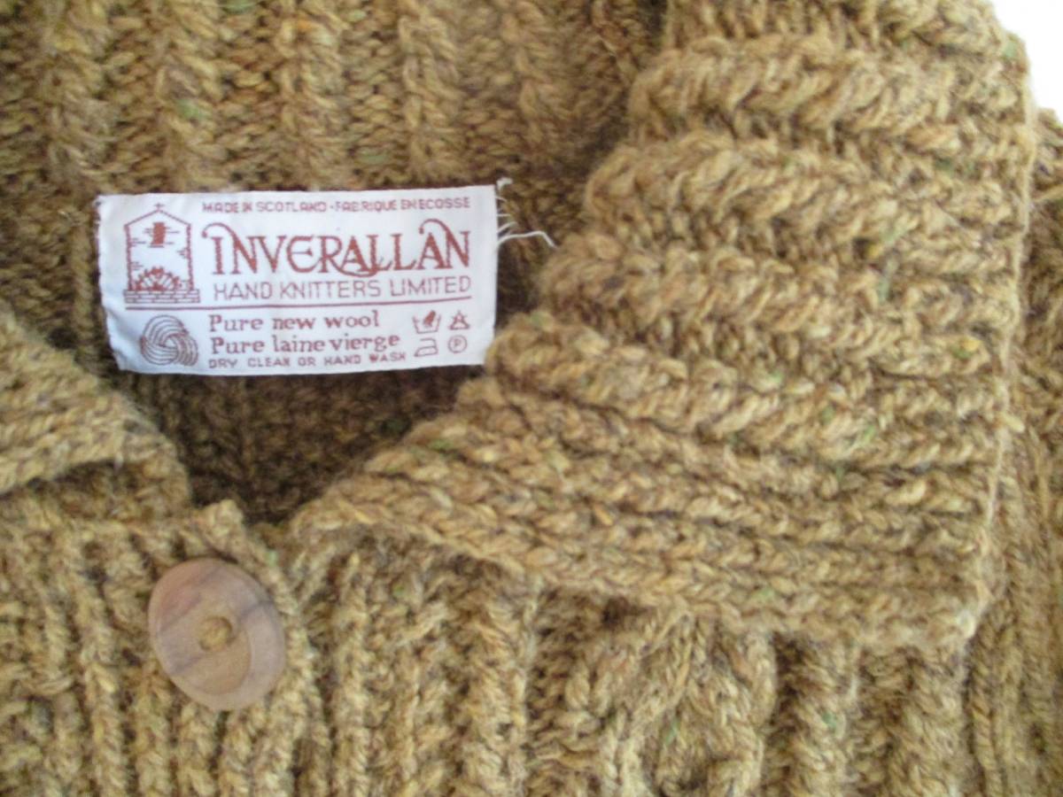 INVERALLAN インバーアラン 3A カーディガン 茶タグ マスタード 