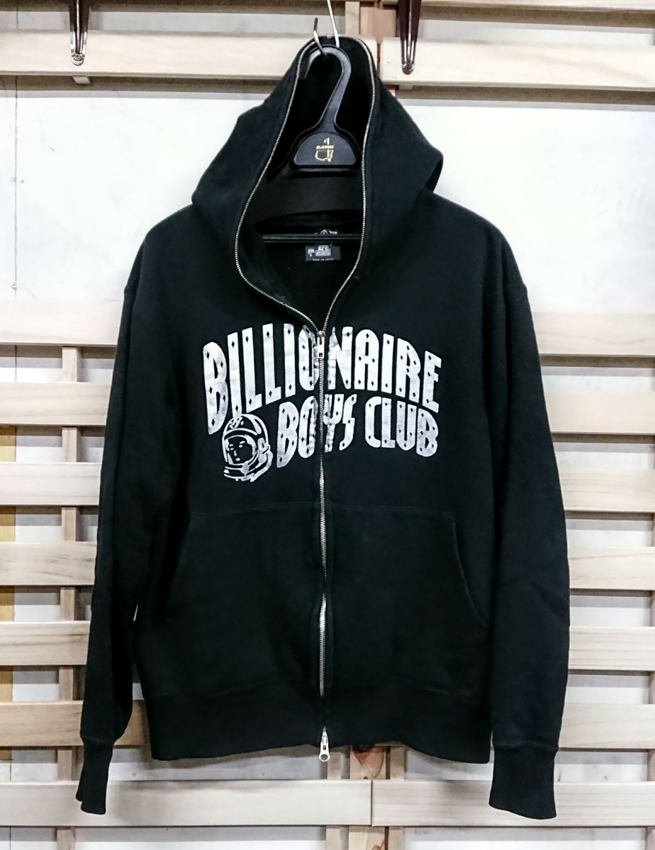 ☆ビリオネアボーイズクラブ パーカー ジップ 黒 日本製☆M