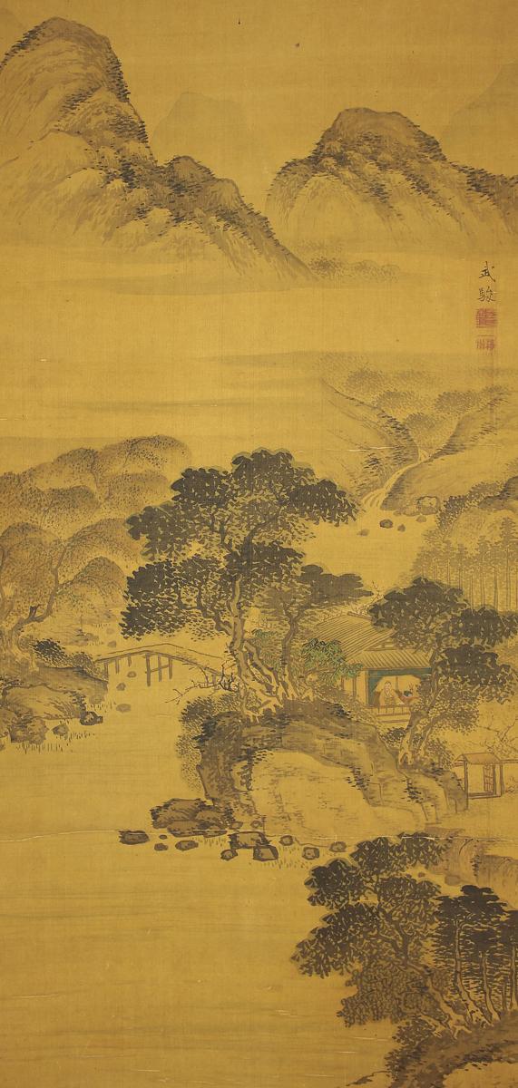 模写】 掛軸・書画 【山水画】 江戸後期画家 小倉武駿 y482