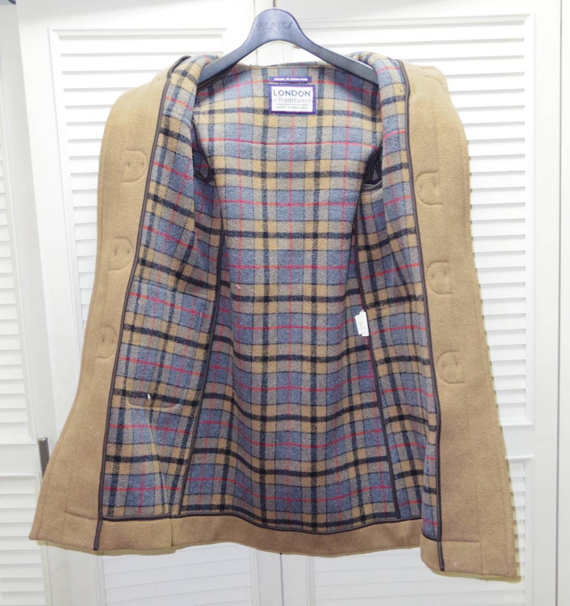 美品! 英国製 LONDON Tradition ダッフルコート Size UP 8 ロンドントラディション 美品 極美品!! 英国製 XL相当 ロンドントラディション  紳士の遊び心