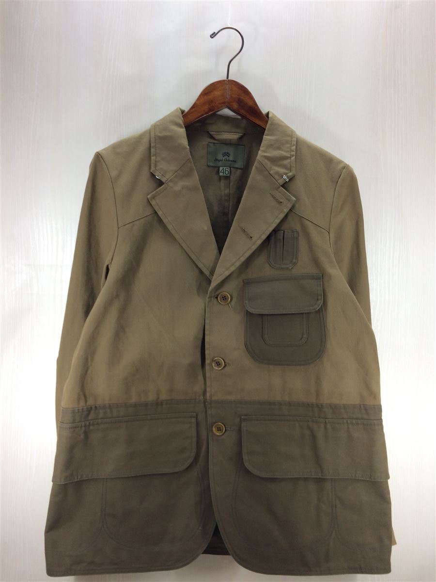 Nigel Cabourn◆GEOFF HUNTING JACKET/46/コットン/KHK/小汚れ有