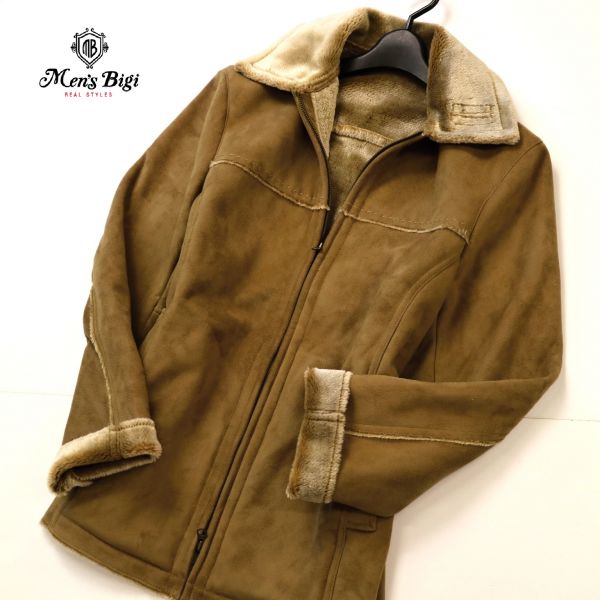 美品★ Radmess MEN'S BIGI メンズビギ フェイクムートン ジップ コート Sz.M　メンズ　c310te332