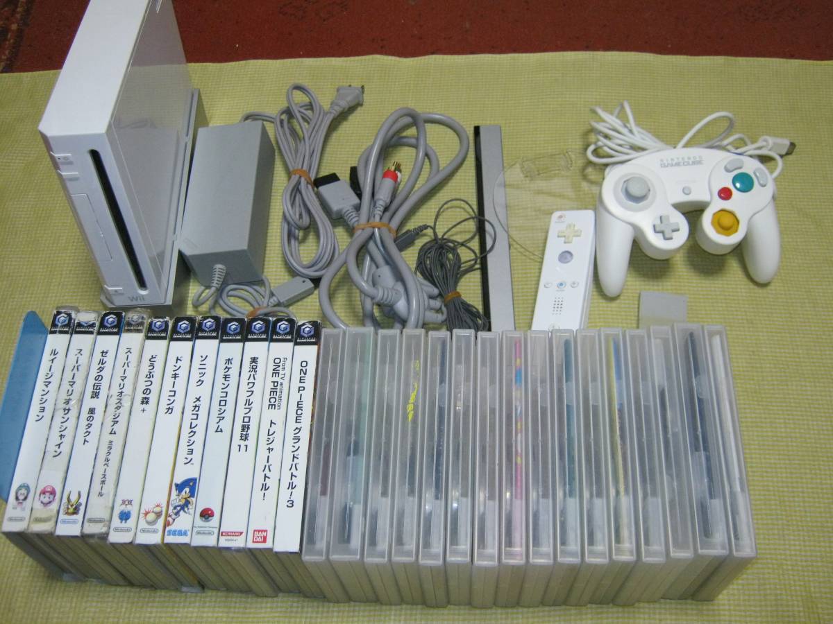 □ゲームキューブソフト27点 + コントローラ +Wii本体セット 家庭用