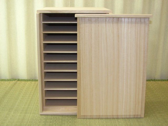 ▲トウシンオリジナル桐製平箱収納箱十段（将棋）▲新品