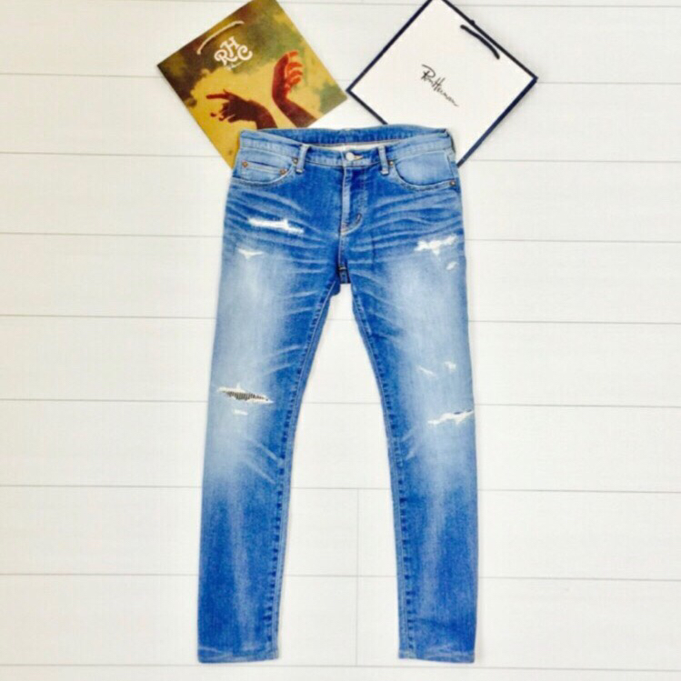 ☆即完売商品☆希少ロンハーマンダメージ加工クラッシュジョグジーンズブルー