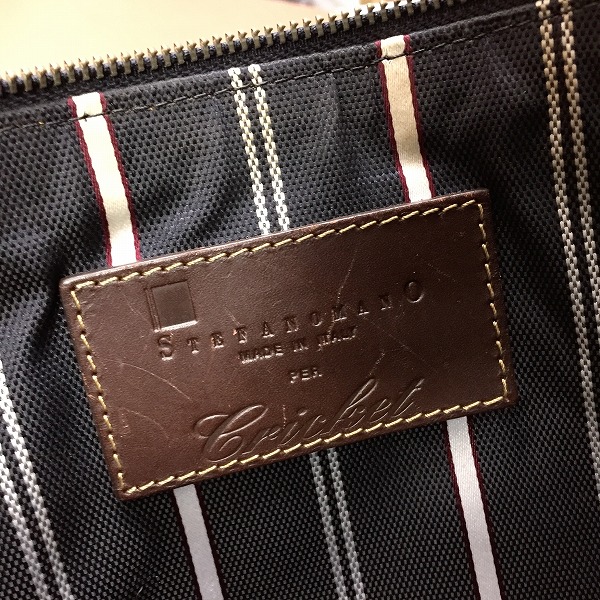 ●美品 美色 ステファノマーノ ブリーフ ビジネス バッグ 書類カバン ナイロン 紺ネイビー K1120