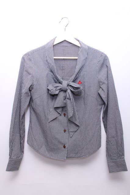 オーブ刺繍ボウカラーギンガムシャツ Vivienne Westwood ヴィヴィアンウエストウッド