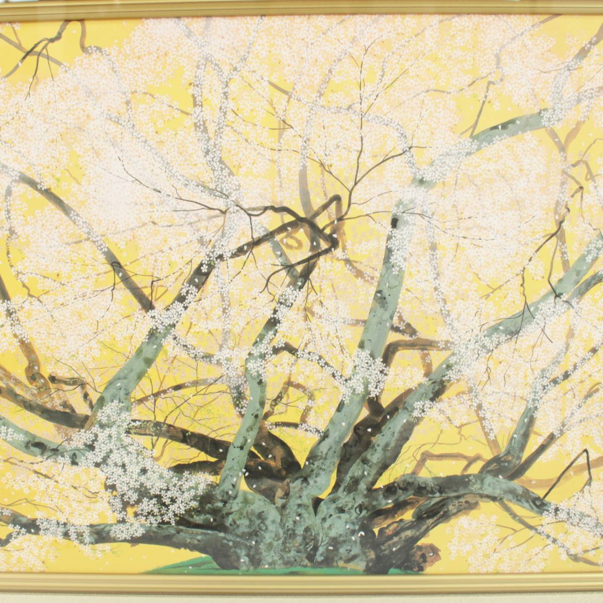 中島千波 ☆中島千波 リトグラフ 「素桜神社の神代櫻」 岩絵具方式複製
