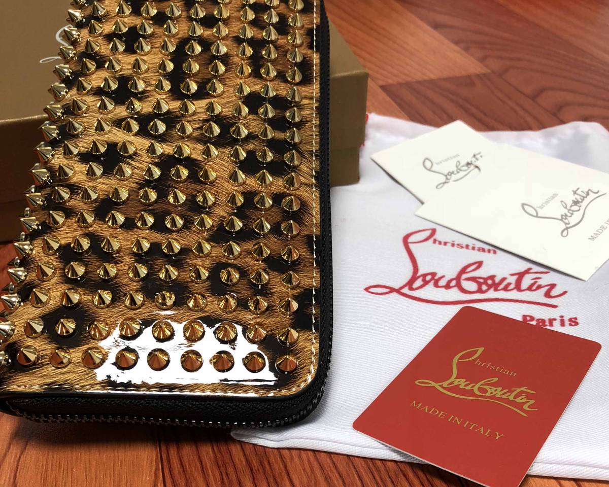 Christian Louboutin ヒョウ柄 スタッズ 長財布 Christian Louboutin