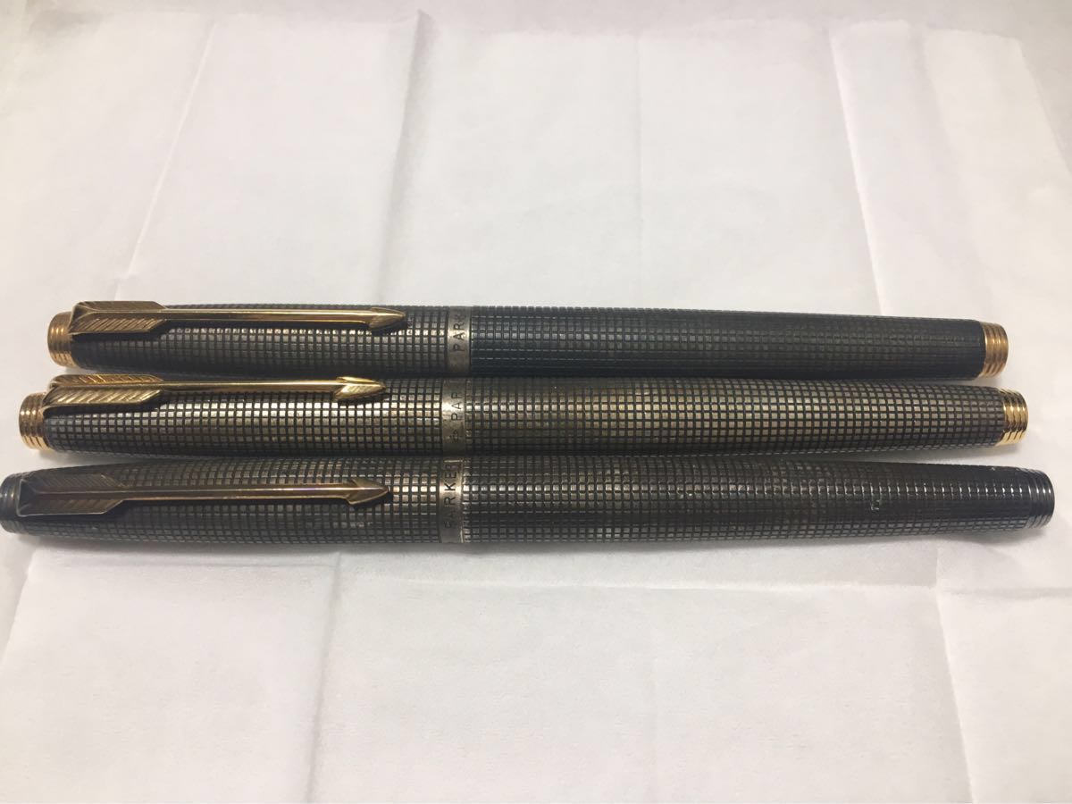 PARKER75 パーカー 万年筆×3本 (0マーク有 ×2本)スターリングシルバー