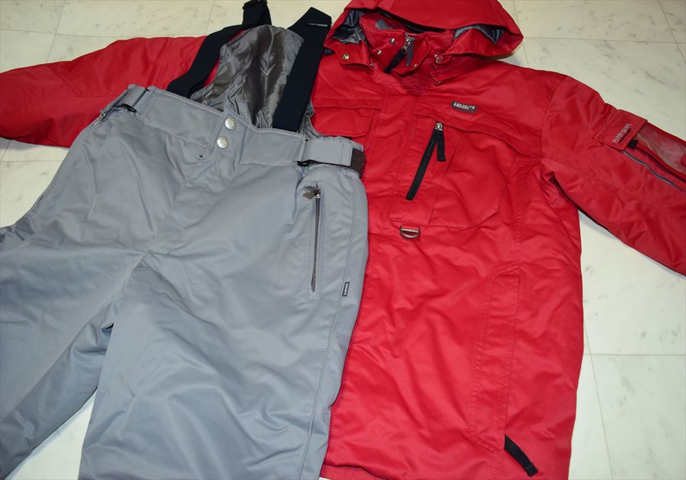 デザント L スキーウェア上下セット 赤×グレー DESCENTE スキー