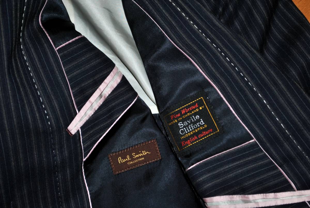 【美品】ポールスミス コレクション×サヴィル・クリフォード スーツ L 濃紺 Paul 【極上】Paul Smith Collection ポールスミス コレクション