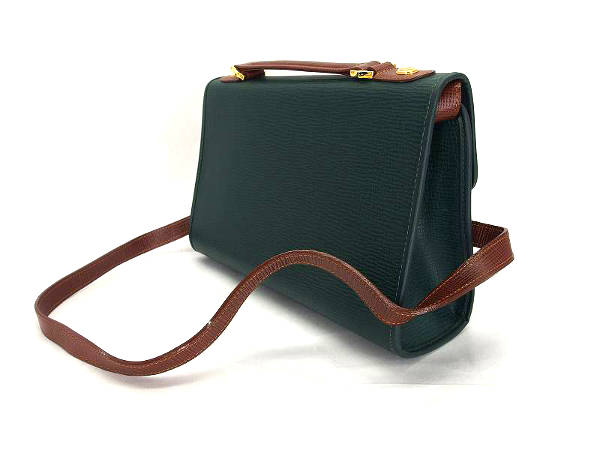 1円 美品 PHILIPPE CHARRIOL フィリップシャリオール ブラン×グリーン 型押しデザイン 2WAY ショルダーバッグ AL262