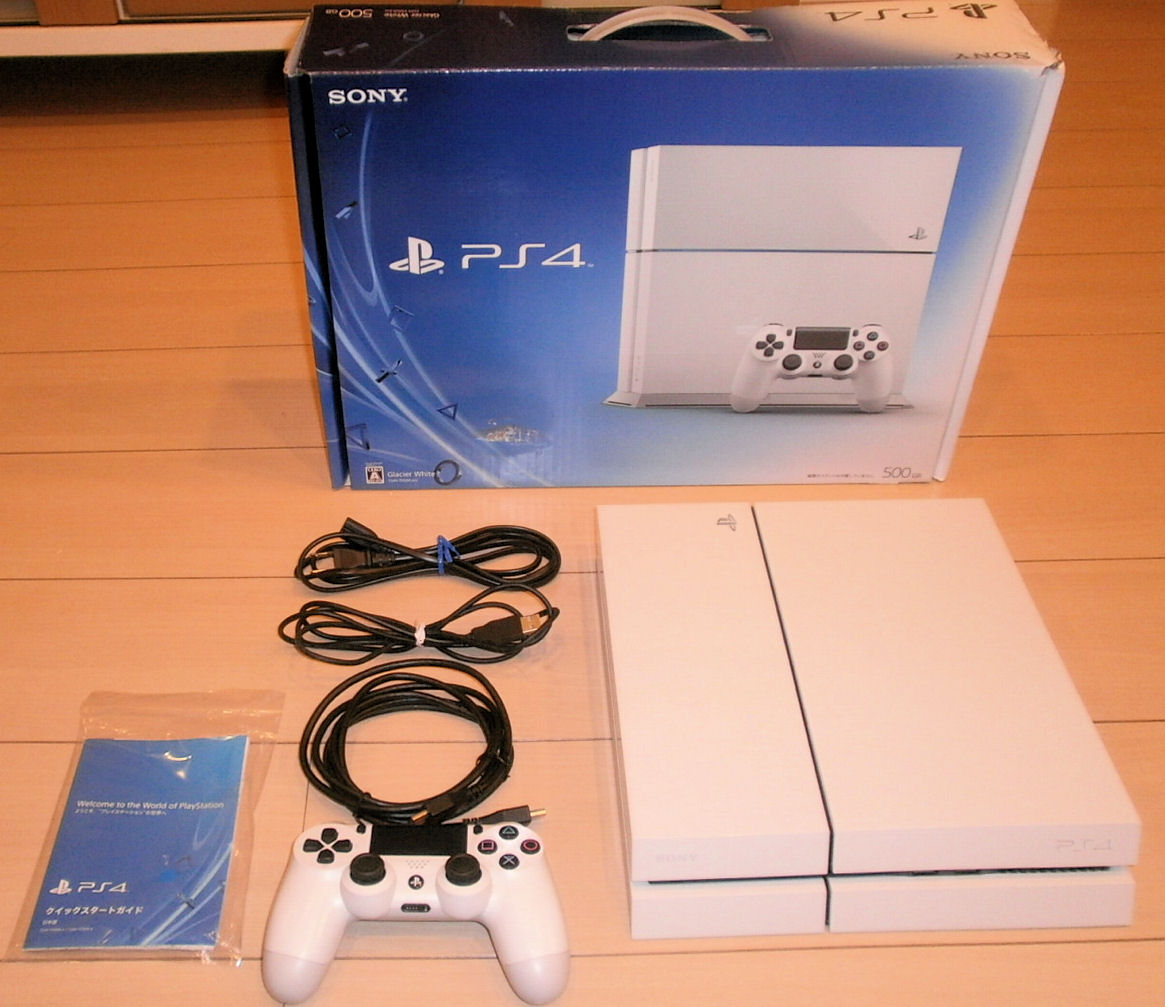 PS4 本体 500ＧＢ★CUH-1100A 動作確認済み プレステ4 PlayStation 4 グレイシャー ホワイト 白色 売切り 1円スタート★★